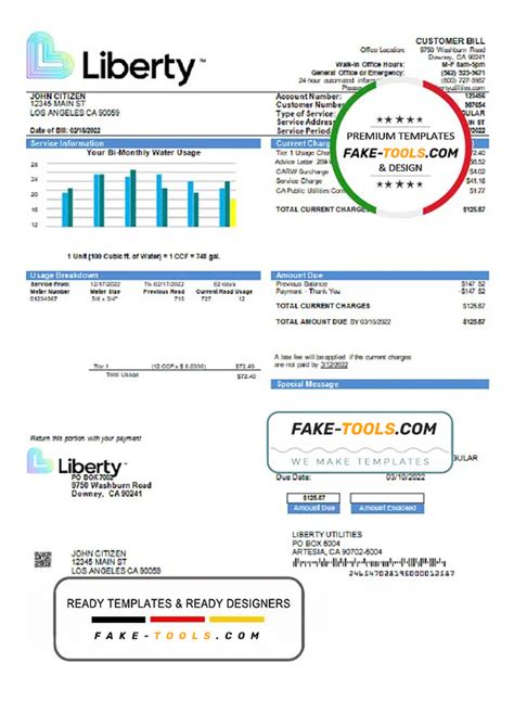 California Utility Bill Template