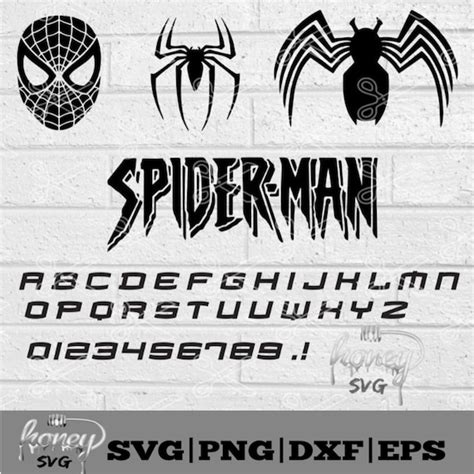 Spiderman Svg Dxf Pnf Eps Cut Files spiderman Alphabet | Etsy