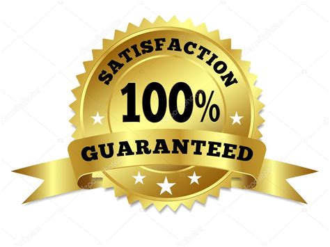 Gold Badge Satisfaction Guaranteed With Ribbon Stock Vector Image By