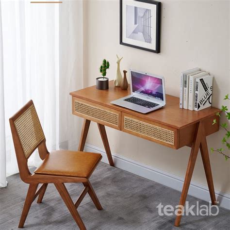 Buy Traditional Rattan Study Desk For Home Online Teaklab