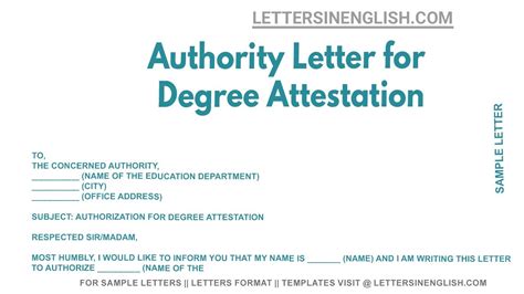 Authority Letter For Degree Attestation Letter Of Authorization For