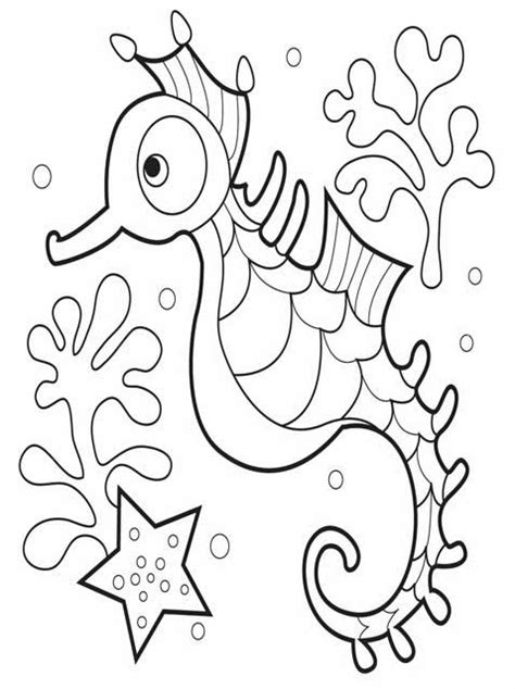 Tilapia, who carries his babies in his mouth; Kids Page: Cute Seahorse Coloring Pages | Printable Sea ...