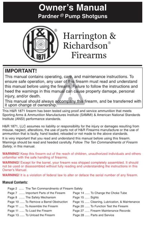 Owner S Manual Harrington Richardson Firearms DocsLib