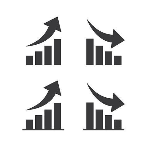 Premium Vector Set Of Graph Going Up And Down Icon In Trendy Flat