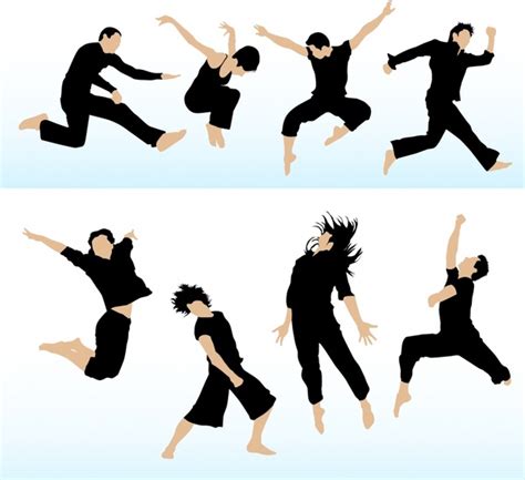 People Dancing Silhouettes Vector Free Vector In Encapsulated