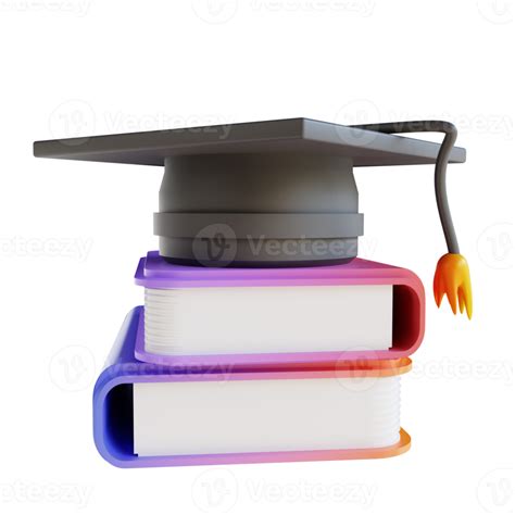 3d Illustration Colorful Graduation Hat And Book 10842442 Png