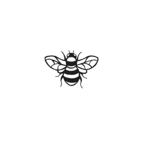 A Black And White Drawing Of A Bee