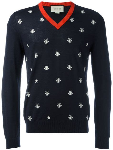Maybe you would like to learn more about one of these? Bee Intarsia V-neck Jumper | Casual design, Gucci jumper ...