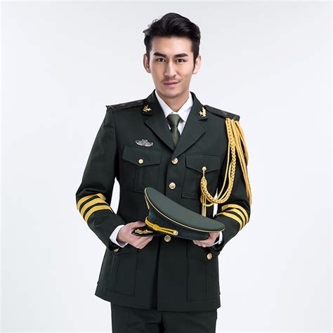 Chinese Army High Grade Wool Dress Oil Green Uniform Staff Sergeant