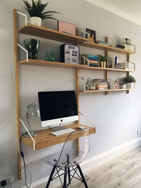 Ikea Svalnas Shelf System Desk In Living Room Home Office Room Decor