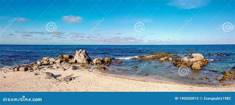 Beautiful Aerial Panorama Of Rocky Beach In Aruba Stock Image Image