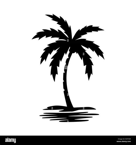 Palm Tree Silhouette Vector Image Stock Photo Alamy