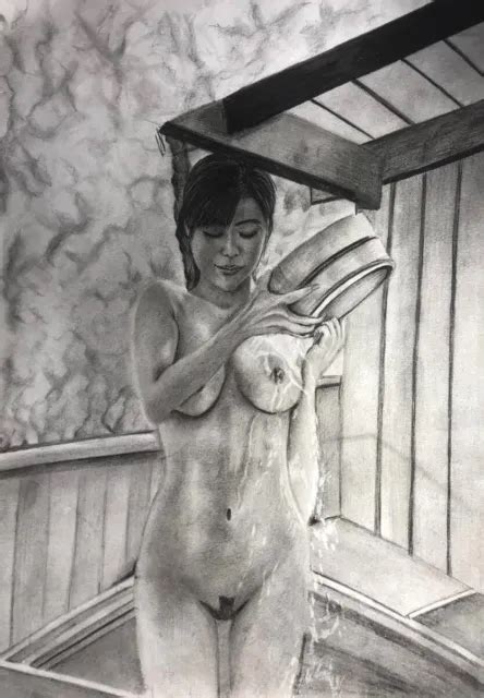 Female Nude Drawing Original Fine Art Graphite Naked Woman Pencil Art A Size Picclick