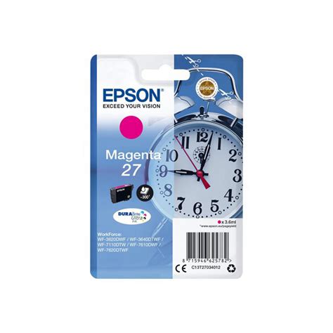 Aumenta la produttività e genera documenti di qualità professionale in modo rapido e conveniente con questo multifunzione a3 per l'ufficio con stampa fronte/retro. Epson 27 - 3.6 ml - magenta - originale - cartouche d ...