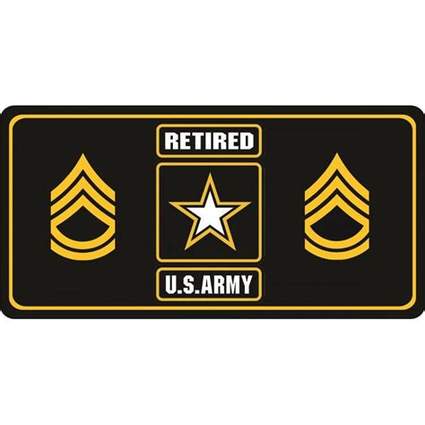 Us Army Sergeant First Class Retired Photo License Plate Military