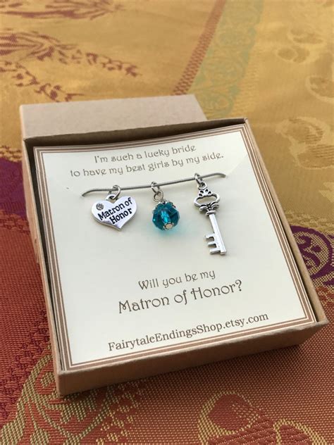 Will You Be My Matron Of Honor Necklace C193 Matron Of Etsy Bridal