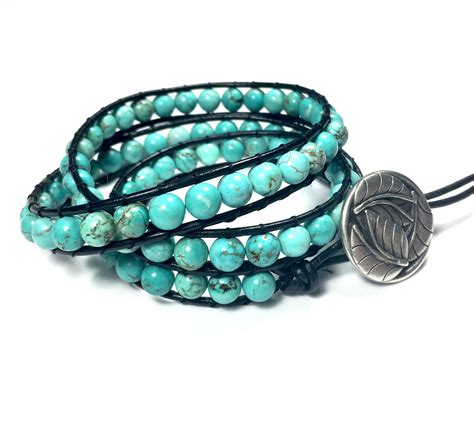 turquoise wrap bracelet beaded wrap bracelet t for her personalized bracelet