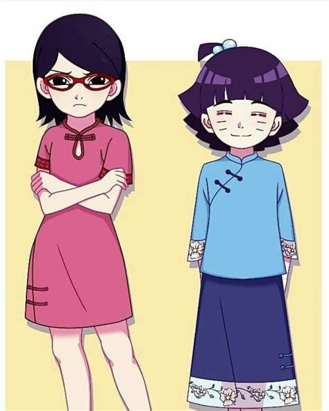 Uchiha Sarada And Uzumaki Himawari Menina Anime Sarada Uchiha Anime