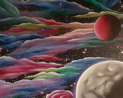 Galaxy Sky Oil Paint On Canvas Handpainted In 2020 Oil Painting