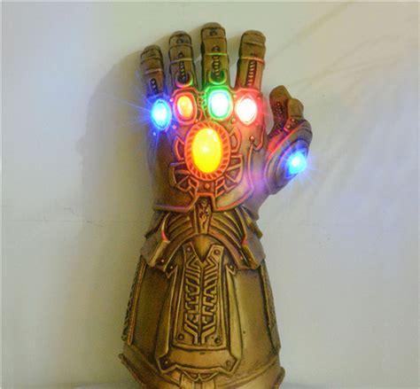 Led Light Up Pvc Thanos Gloves Electronic Fist The Avengers Cosplay