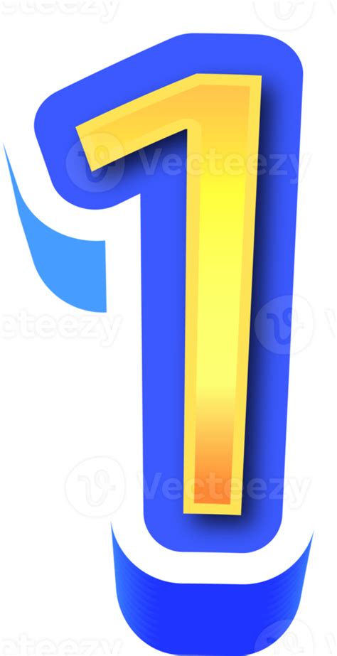 Shiny Gold 3d Number 1 22351626 Png