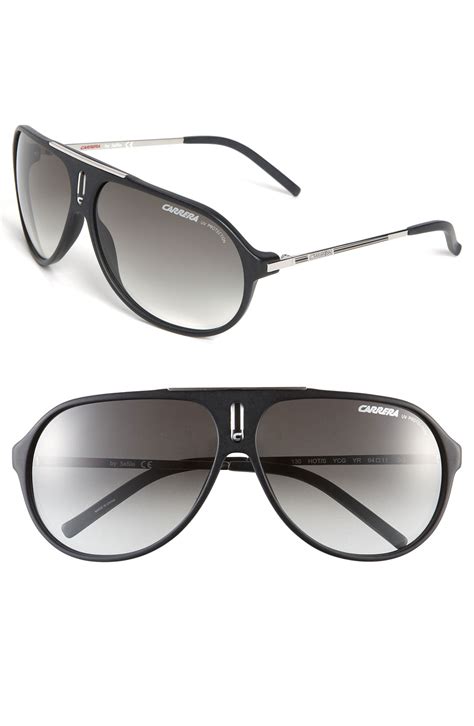 Carrera Hots 64mm Aviator Sunglasses In Black For Men