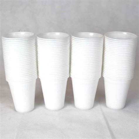 Disposable Plastic Cups 7oz White Drinking Water Cups White Tumbler