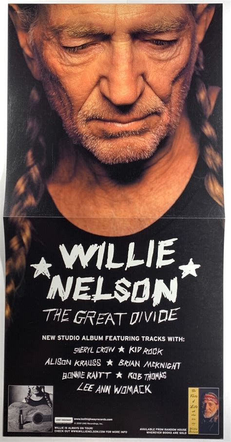 Willie Nelson The Great Divide Original 12x24 Promo Album Flat Poster 2