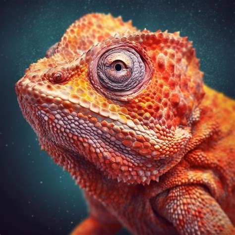 Premium Photo Chameleon Closeup On A Dark Background