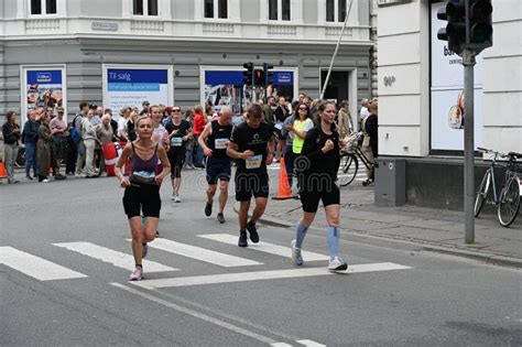 Bestseller Aarhus City Half Marathon People Running In The City In