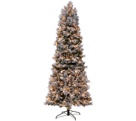 Kringle Express Flocked 9 Winter Slim Christmas Tree