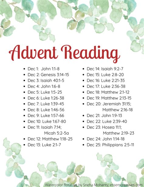 Advent Bible Reading Calendar We Who Thirst