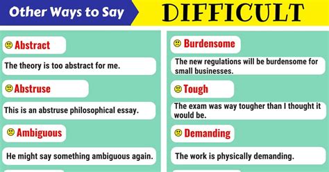 110 Synonyms For Difficult With Examples Another Word For