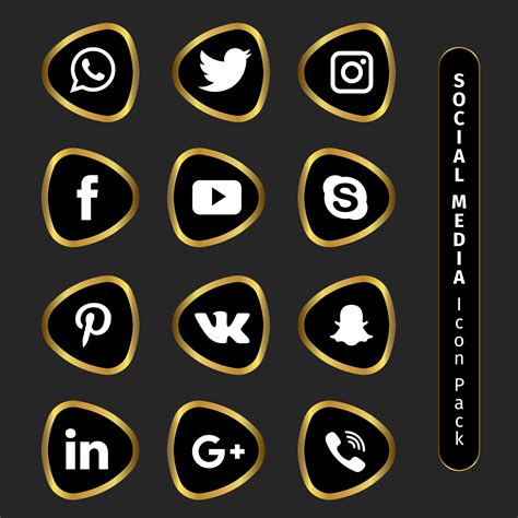 Gold Social Media Icon Vector Art Icons And Graphics For Free Download