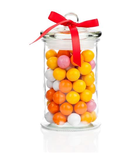 Two Filled Glass Candy Jars Stock Photo Image Of Food Filled 39356036