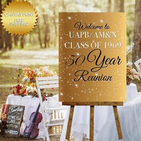 Class Of Reunion Gold Custom Welcome Canvas Sign Dream Design Group