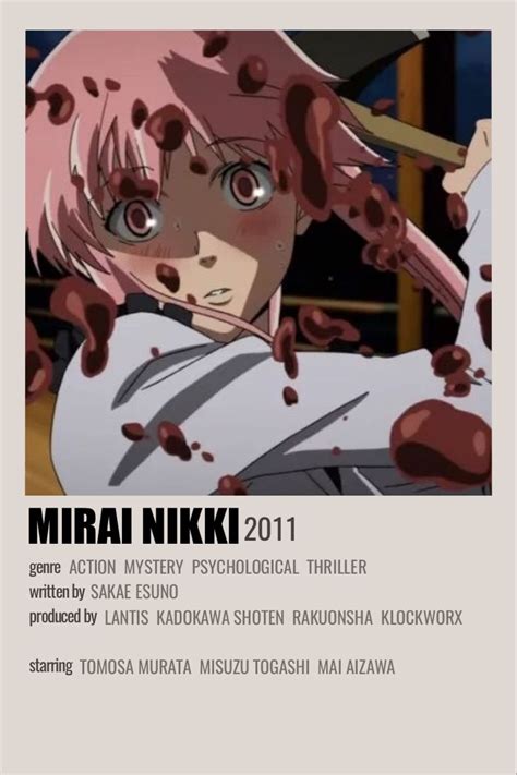 Mirai Nikki Anime Films Anime Canvas Anime Minimalist Poster