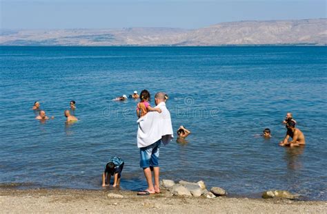 Swimming In The Sea Of Galilee Editorial Image Image Of Rocks East