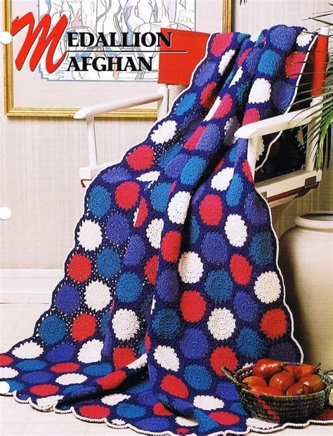Medallion Afghan Annies Attic Crochet Quilt And Afghan Pattern