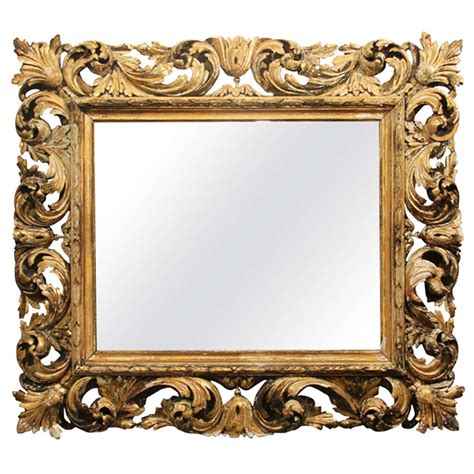 Hand Carved Wood Frame Mirror At 1stdibs