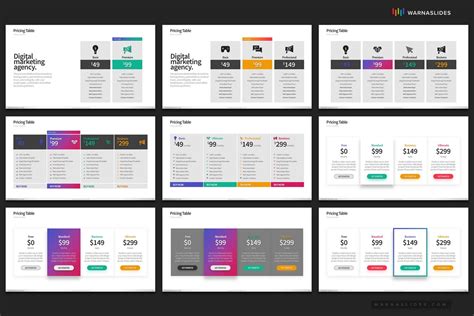 Pricing Table Powerpoint Template Powerpoint Slide Master Templates