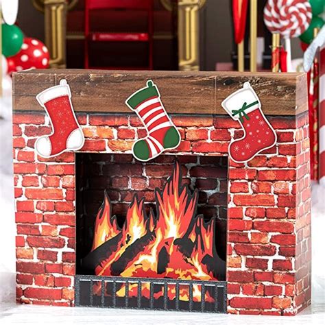 Shindigz Christmas Fireplace Cardboard Cutout Party