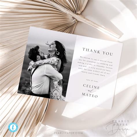 Wedding Thank You Card Template Digital Download Printable Etsy Uk