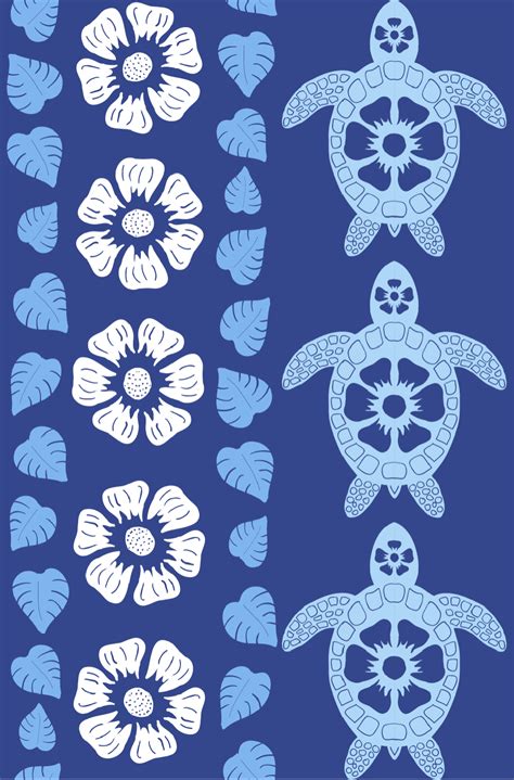 Variations On A Fabric Turtle Wallpaper Hawaiian Pattern Design Dot