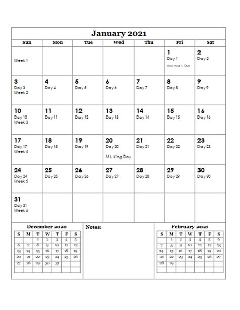 2021 Julian Day Calendar Free Printable Templates