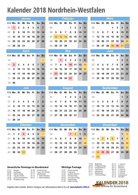 Laden sie den kalender 34ms für 2021 herunter. Kalender 2018 NRW zum Ausdrucken « KALENDER 2018