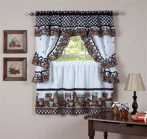 Traditional Elegance Mason Jars Window Curtain Set 57x36 Tier Pair