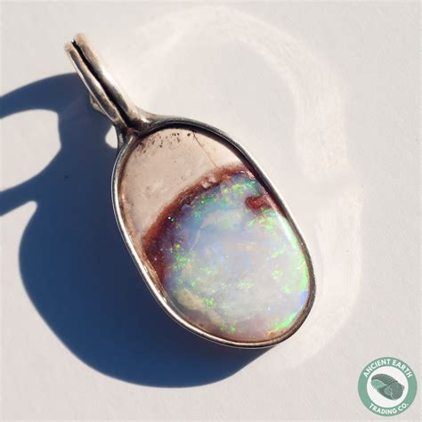 22 Mm Blue Green Ocean Scene Opal Pendant From Idaho Opal Jewelry
