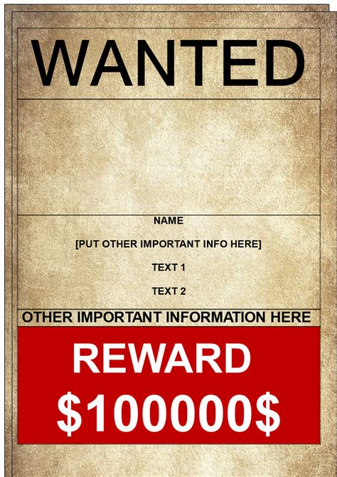 Wanted Poster Template Templates At