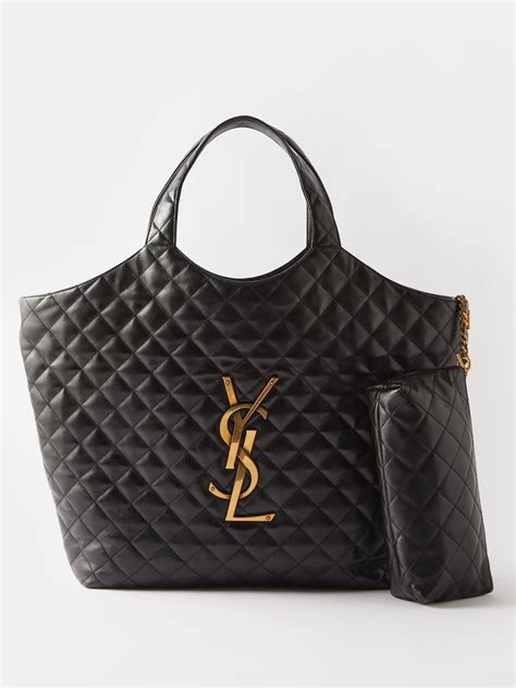 Black Icare Large Ysl Monogram Quilted Leather Bag Saint Laurent